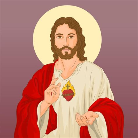 Premium Vector Sacred Heart Of Jesus Christ