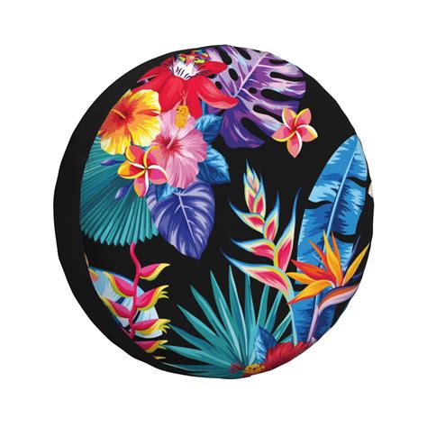 Junzan Tropical Palm Leaves Tire Cover Wheel Protector For Truck Suv