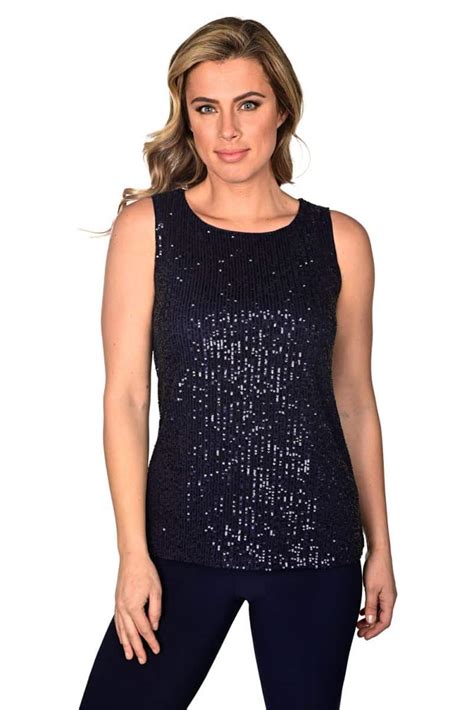 Chic And Glamorous Sequin Sleeveless Top Fltp13