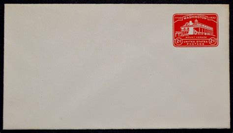 1932 US Sc U525 Stamped Envelope 2 Cent Mint Entire Very Good Shape