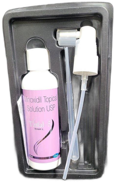 Tinfal 5 Minoxidil Topical Solution USP For Hair Treatment Packaging