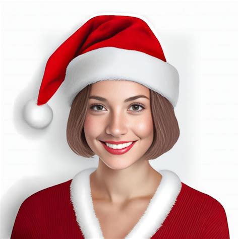 Premium Photo A Girl Wearing Santa Claus Hat