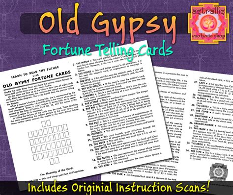 Old Gypsy Fortune Telling Cards Printable Gypsy Cards Gypsy Fortune