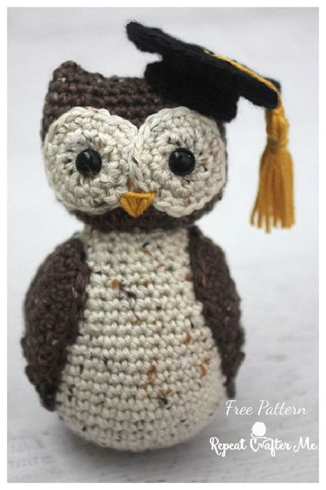 Adorable Crochet Amigurumi Graduation Owl Free Pattern Crochet Owl