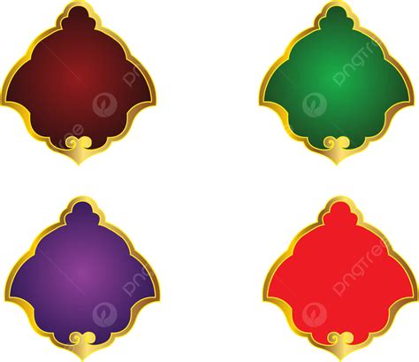 Set Of Luxury Gold Badges With Laurel Wreath Banner Vector Badges