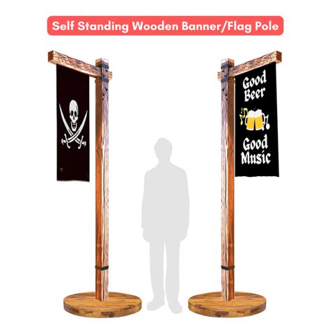 Wooden Pole with Flag - SG's Largest Flag and Pole Rental and Printing ...