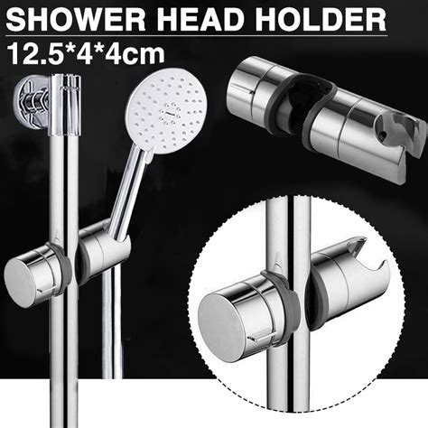 Chrome Bathroom Shower Head Holder Riser Rail Bracket Slider Bar