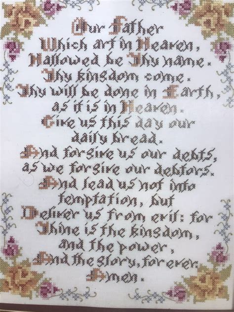 Soo Z S The Lord S Prayer Cross Stitch Sampler Kit Fabric Embroidery