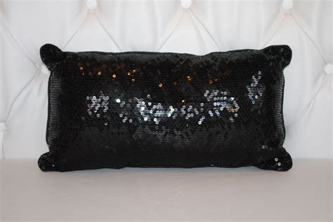 Classic Party Rentals Black Sequin Pillow | Black and white design ...