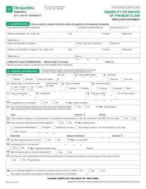 Fillable Online Group Insurance Disability Claims Fax Email Print