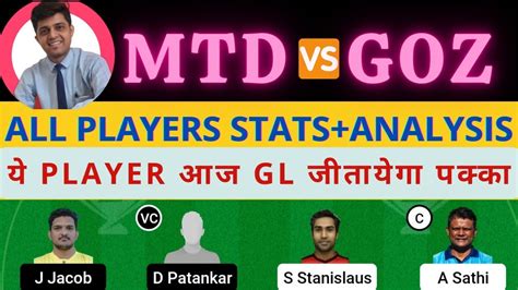 MTD VS GOZ MTD VS GOZ DREAM11 TEAM PREDICTION Fancode ECS T10 Malta