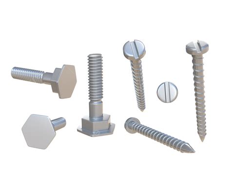 3d Rendering Screws And Bolts Bolts Screws 3d Rendering Png