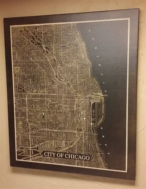 Old Map Of Chicago, Large Map, paper or canvas, Ready to hang canvas ...