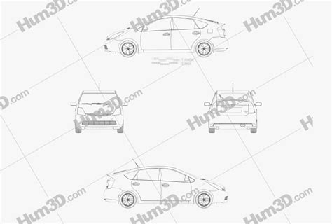 Toyota Prius base 2009 Blueprint - 3DModels