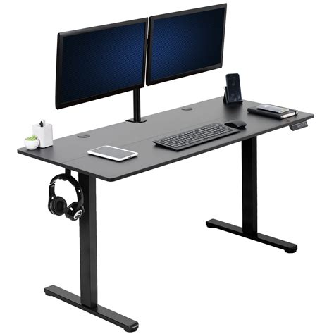 VIVO Black 55 X 24 Electric Sit Stand Desk Height Adjustable