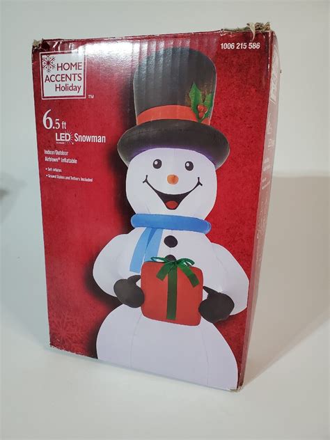 Home Accents Holiday Ft Pre Lit Led Airblown Snowman Christmas