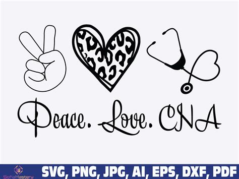 Cna Svg Png Leopard Cna Svg Png Peace Love Cna Svg Png Etsy