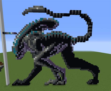 Xenomorph Pixel Art I Did Using Only 8 Colors Minecraft