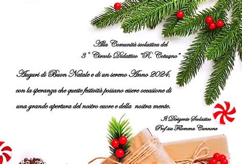 Biglietto Di Auguri Di Buon Natale Del Dirigente Scolastico Istituto