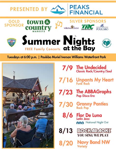 Poulsbo Summer Nights At The Bay Free Concert Macaroni KID Kitsap