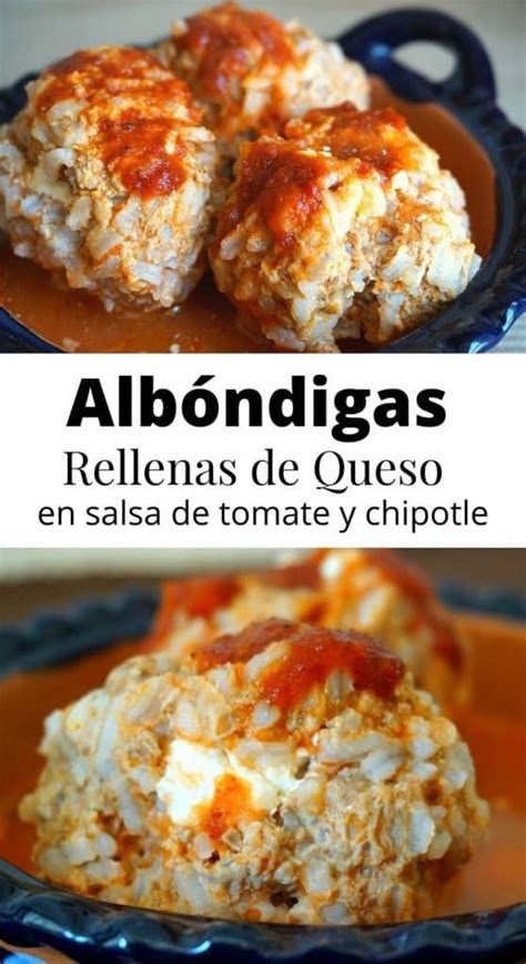 Alb Ndigas Rellenas De Queso En Salsa De Tomate Y Chipotle