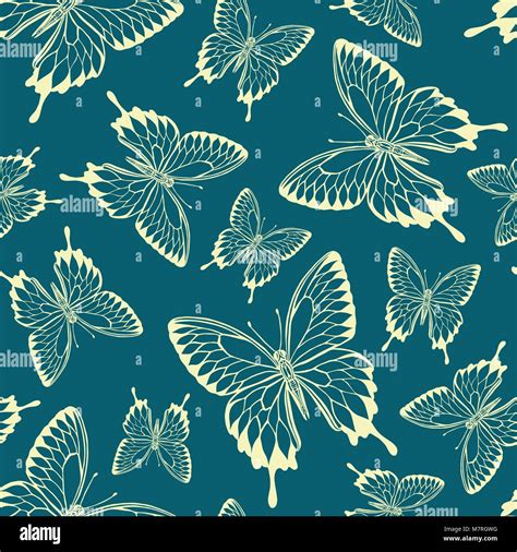 Seamless Pattern From Butterflies Stock Vector Image Art Alamy