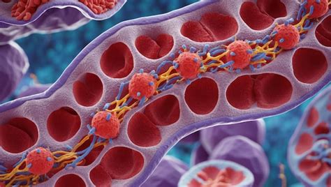 Vista microscópica detallada de las estructuras celulares en un