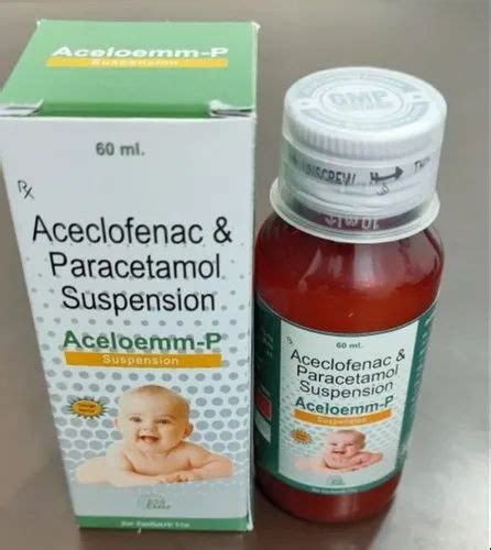 Syrup Aceclofenac Mg Paracetamol Mg Suspension Packaging Size