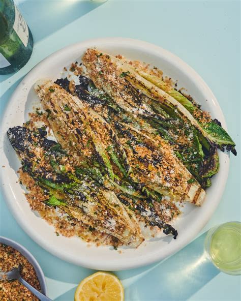 Grilled Romaine Recipe With Lemon Parmesan And Breadcrumbs The Kitchn