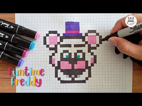 Como Dibujar A Funtime Freddy De Fnaf En Pixel Art Tutorial Paso A Paso