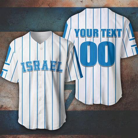 Customized Israel Baseball Jersey I Stand With Israel Clothing Israeli ...