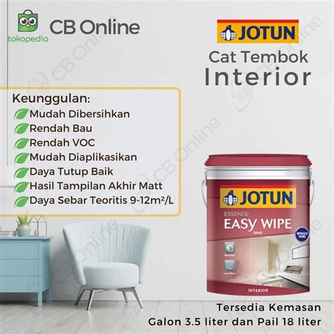 Jual Cat Tembok Dalam Jotun Essence Easy Wipe Putih L Jakarta