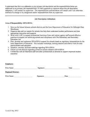 Job Description Addendum Template Fill And Sign Printable Template Online