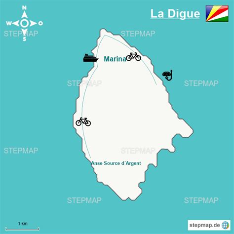 La Digue Island Map Worldwide