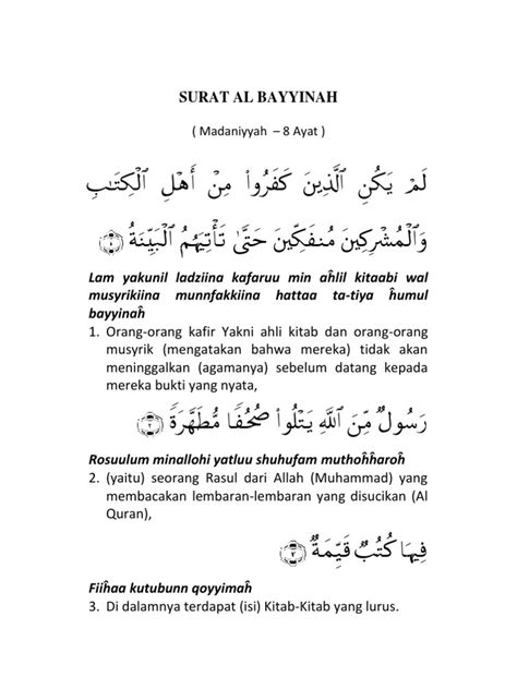 Surat Al Bayyinah Ayat 6 51 Koleksi Gambar