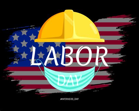 USA Labor Day greeting card with background in USA national flag colors ...