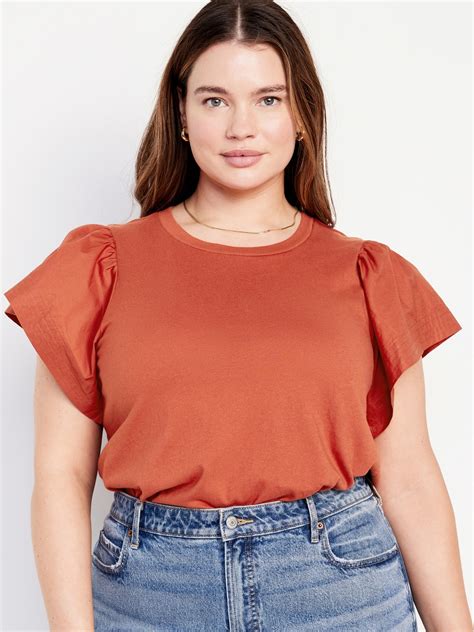 Flutter Sleeve Combination Top Old Navy