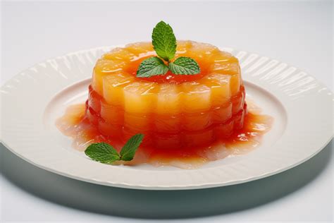 Mango Pudding Jelly Dessert On White Graphic By Saydurf Creative