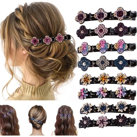 Braided Hair Clips Sparkling Crystal Stones Hair Accessories Rhinestones 4pcs Aliexpress