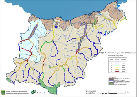 Mapa Hidrográfico De Guipúzcoa 2007 Tamaño Completo Ex