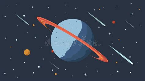 Un Planeta Con Anillos En El Espacio Ultraterrestre Ilustración Del Vector Ilustración De