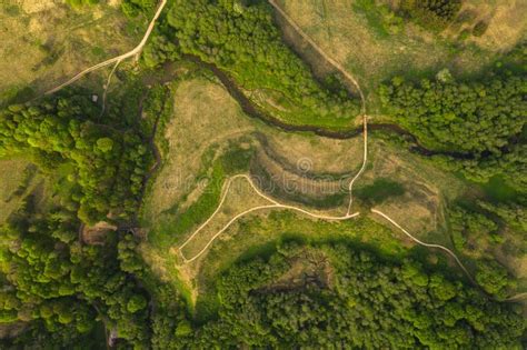 Drone View Of Summer Hill And Tourist Nature Trail Stock Image Image