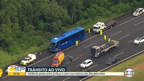 Vídeo Acidente na rodovia dos Bandeirantes Bom dia SP G1