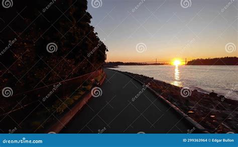 Scenic Seawall at Ambleside in West Vancouver. Sunset, Fall Season ...