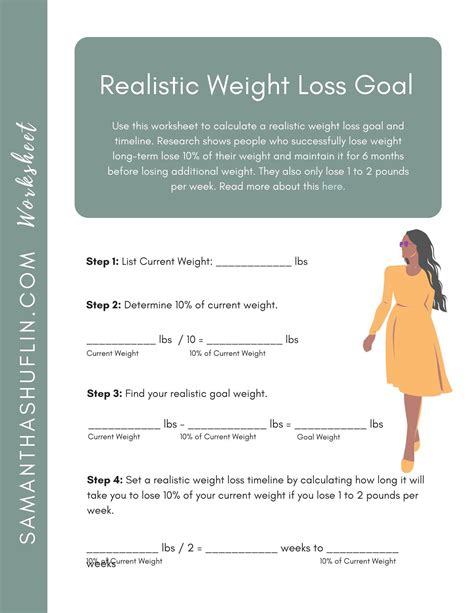 Goal Setting For Weight Loss Worksheet