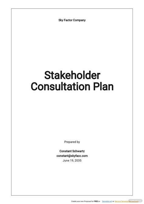 Free Sample Stakeholder Management Plan Template - Google Docs, Word ...