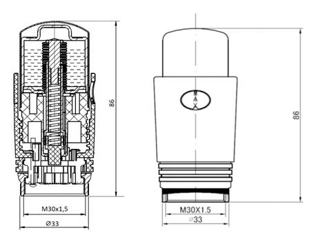 GŁOWICA TERMOSTATYCZNA GRZEJNIKOWA M30x1 5 CHROM PROV INVENA