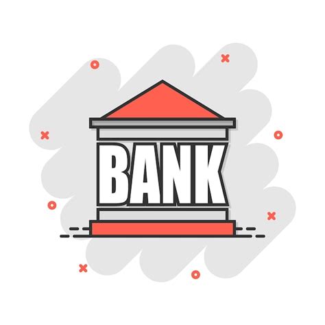 Premium Vector Vector Cartoon Bank Building Icon In Comic Style Bank