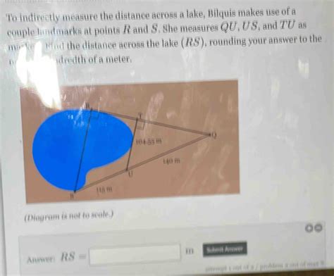 Solved To Indirectly Measure The Distance Across A Lake Bi Algebra