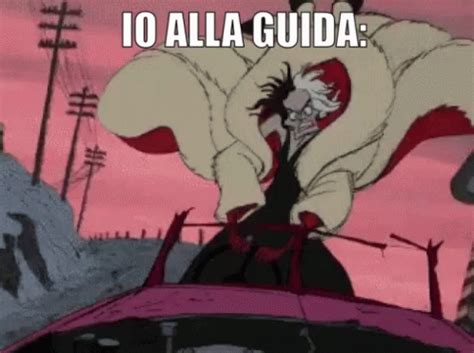 Crudelia De Mon Demon Disney Guido Guidare Guida Macchina Auto